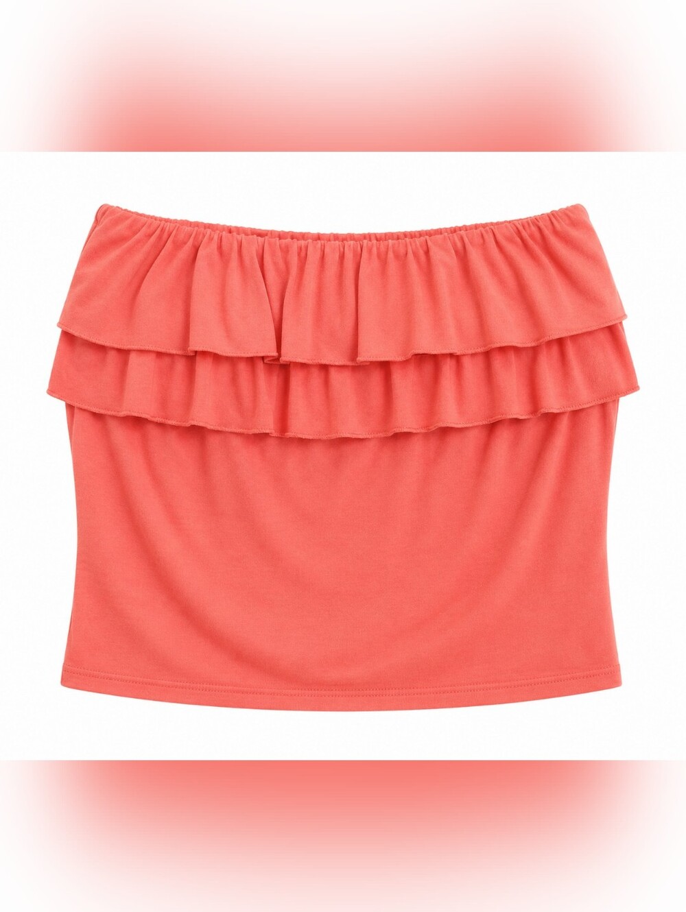 American Eagle Outfitters Coral Ruffle Tube Top Sz XL